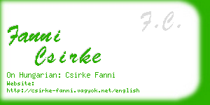 fanni csirke business card